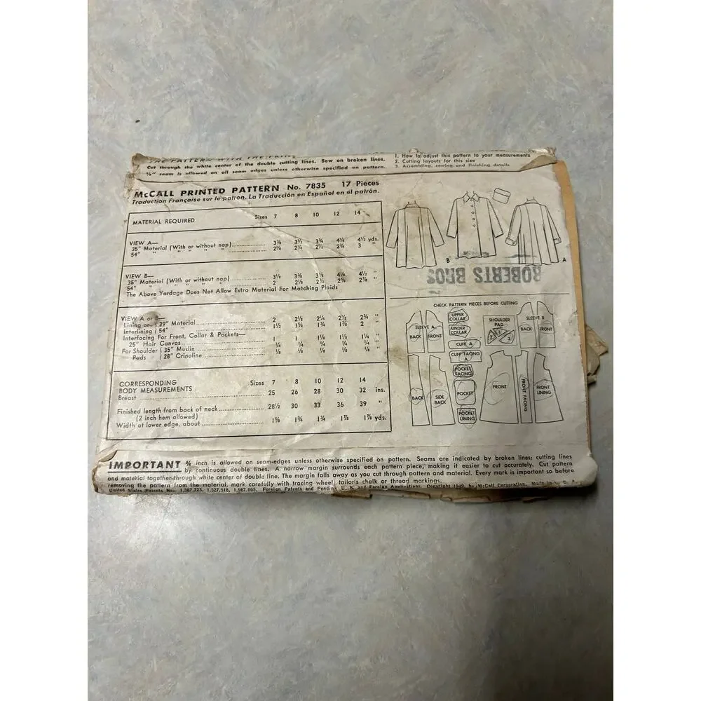 McCall vintage pattern